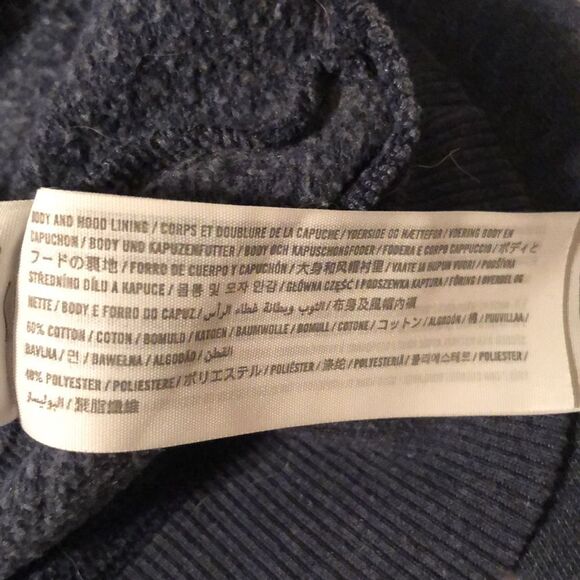 Hollister M Navy White Cotton Blend Hoodie with a Kangaroo Pocket - Picture 13 of 13